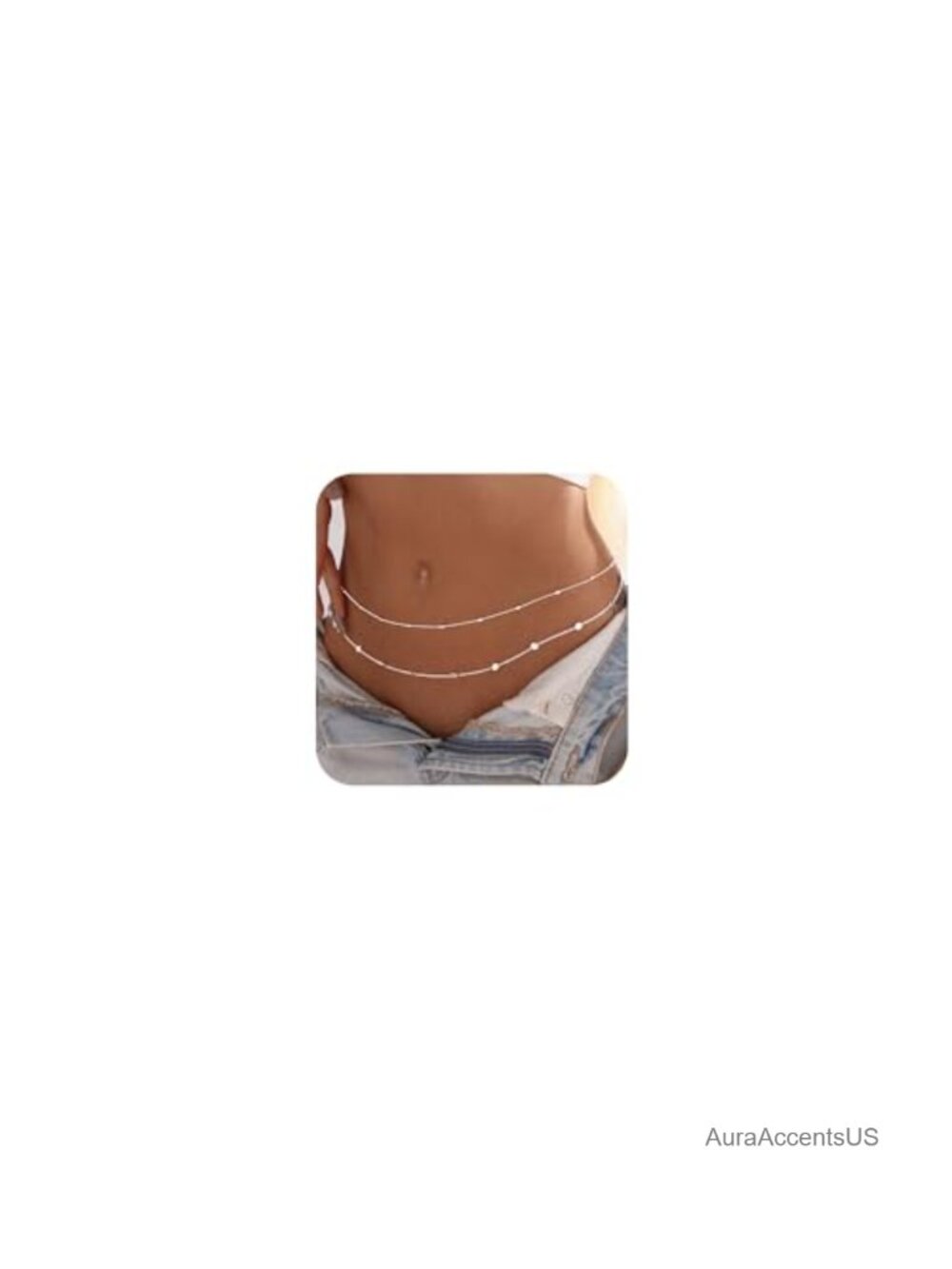 Layered Body Chain Set Gold Silver Plated Waist Chain Belly Chain